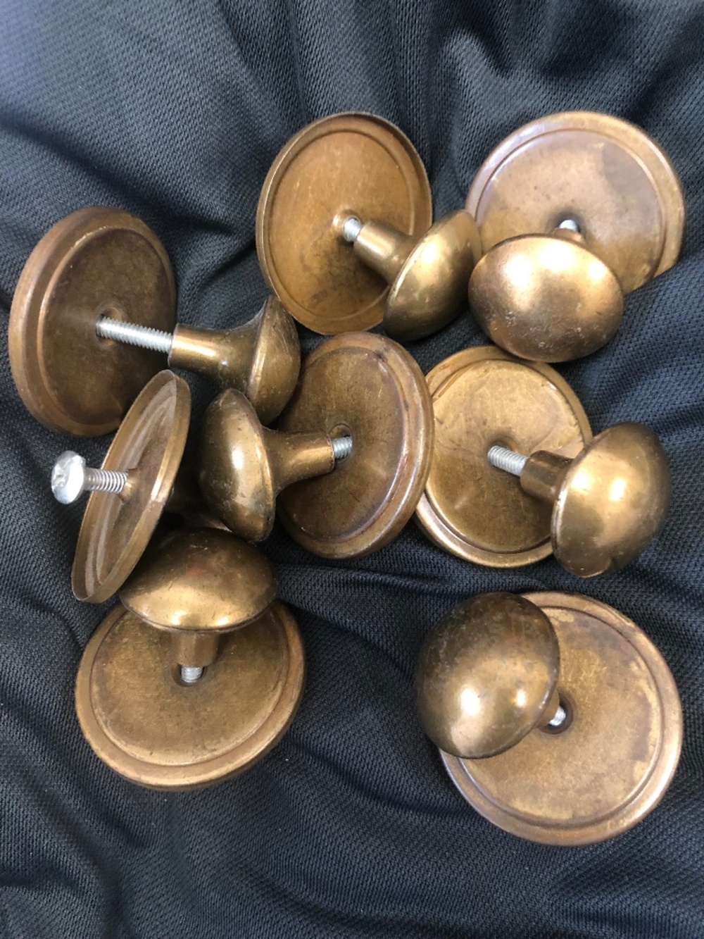 Vintage Brass Cabinet Nobs Set of 8